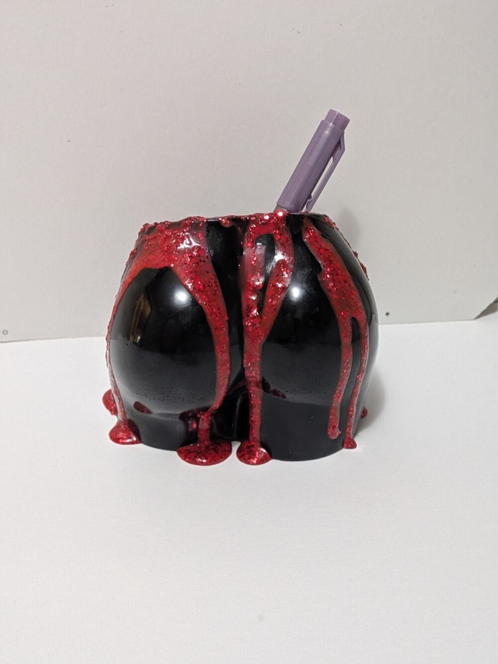 Handmade Glitter Resin Drip Juicy Butt Planter/Pen/Makeup Brush Holder